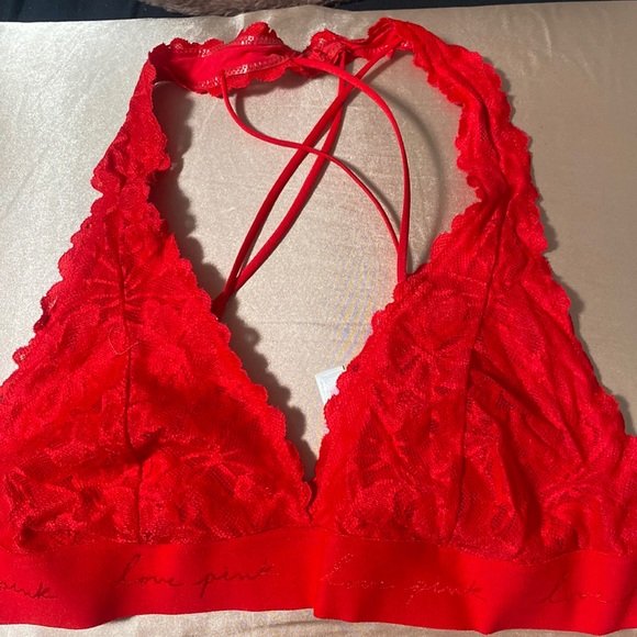 PINK Victoria's Secret Other - VICTORIAS SECRET PINK Red Lace Halter